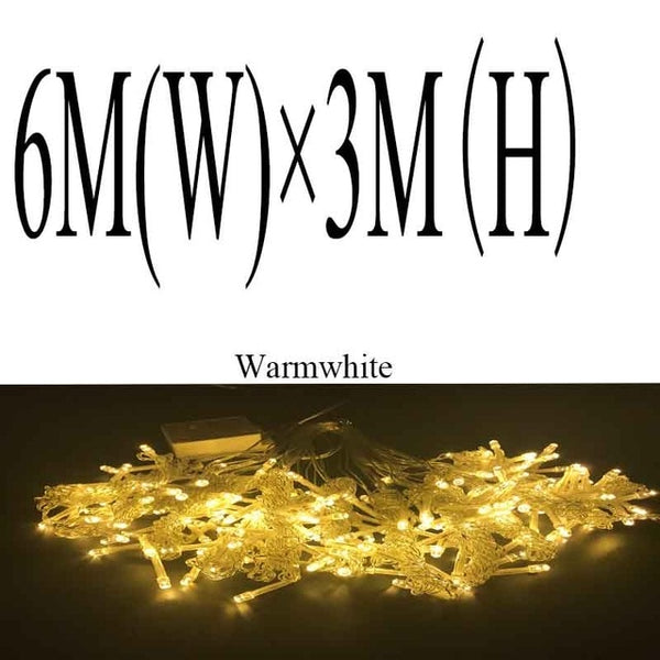 6M x 3M 600 LED Home Outdoor Holiday Christmas Decorative Wedding xmas String Fairy Curtain Garlands Strip Party Lights