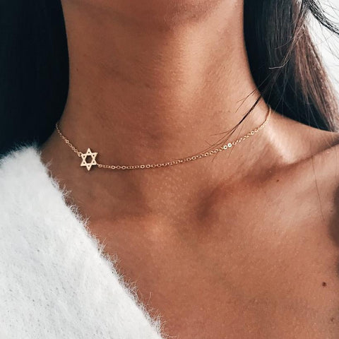 Tiny Star Simple Minimalist Charm Coker Necklace