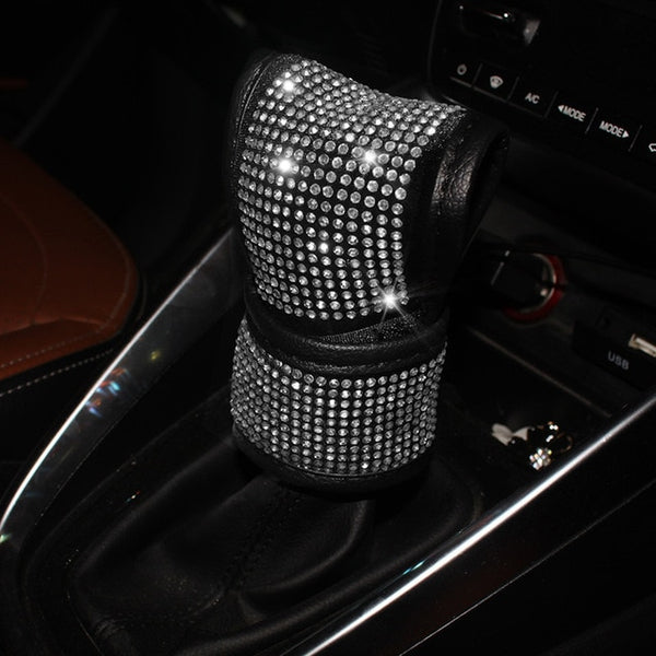 Fashion Rhinestone Crystal Car Headrest Neck Pillows Diamond Car Seat Belt Cover Pad Waist Support Auto Interior Accessories Set