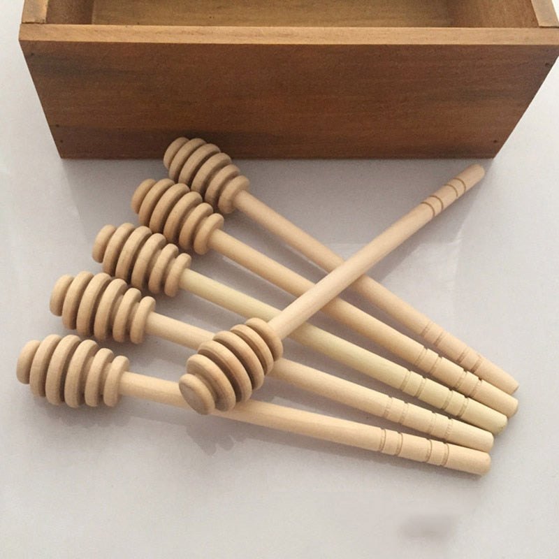 Practical Long Handle Wood Honey Scoop