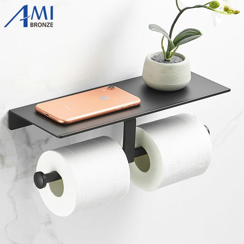 Black Paint Double Paper Holder