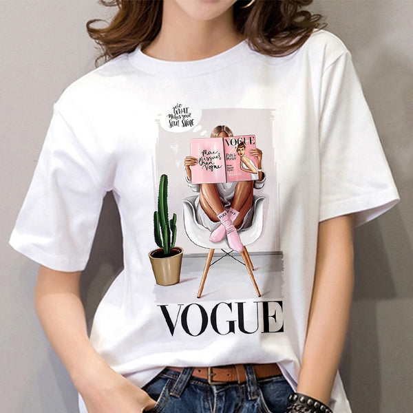 VOGUE Printing T shirt Harajuku T white Tshirt Tops