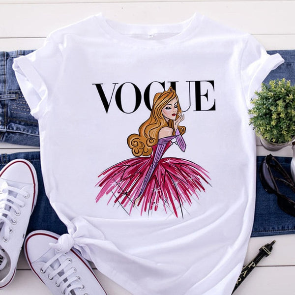 VOGUE Printing T shirt Harajuku T white Tshirt Tops