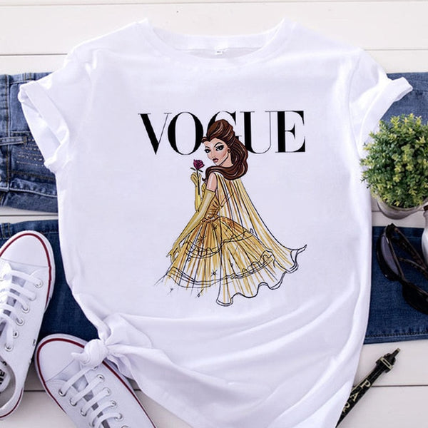 VOGUE Printing T shirt Harajuku T white Tshirt Tops