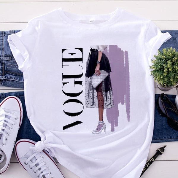 VOGUE Printing T shirt Harajuku T white Tshirt Tops