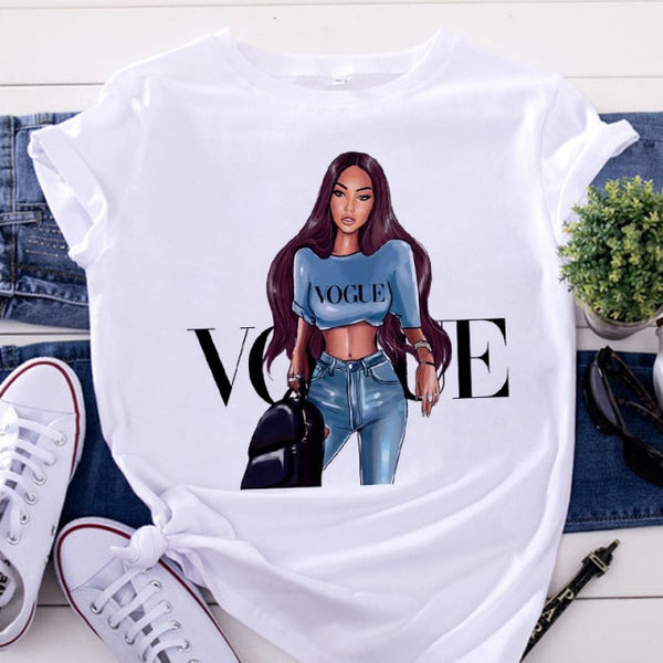 VOGUE Printing T shirt Harajuku T white Tshirt Tops