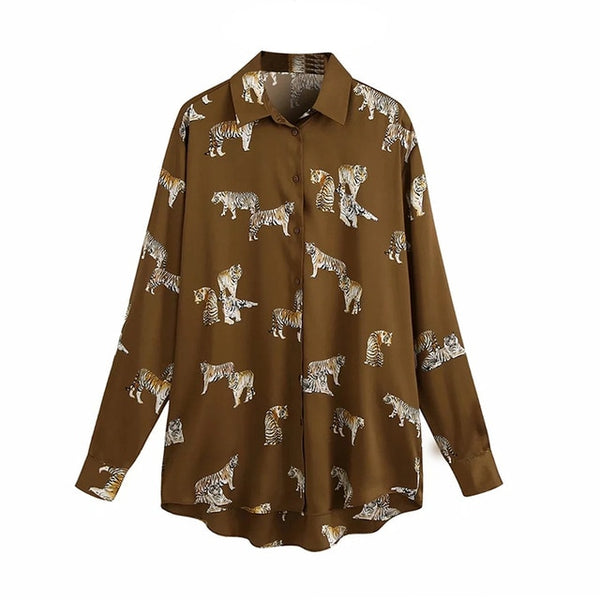 Aachoae Leopard Stylish Shirt