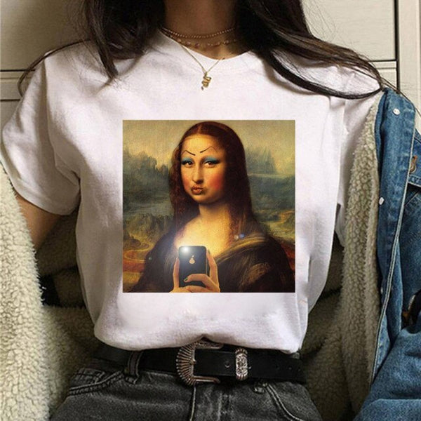 Mona Lisa Wearing Face Mask t-shirt