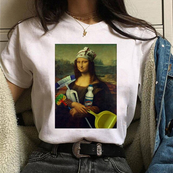 Mona Lisa Wearing Face Mask t-shirt