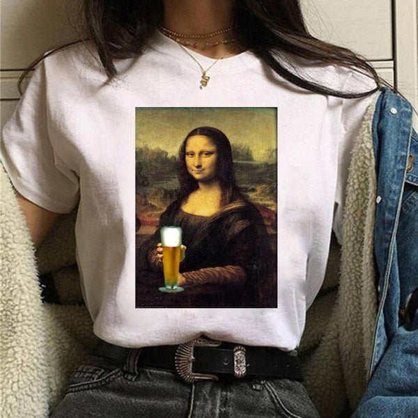 Mona Lisa Wearing Face Mask t-shirt