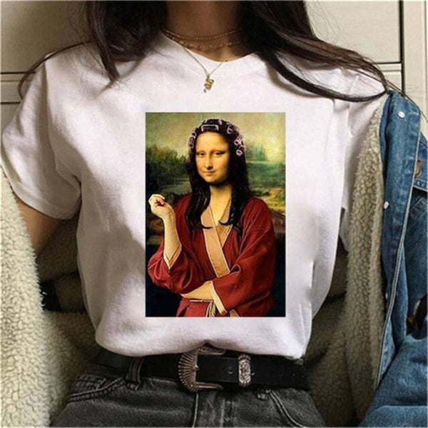 Mona Lisa Wearing Face Mask t-shirt