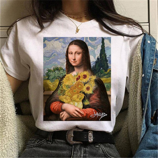 Mona Lisa Wearing Face Mask t-shirt