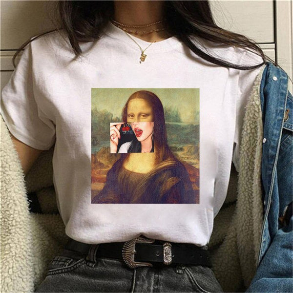 Mona Lisa Wearing Face Mask t-shirt