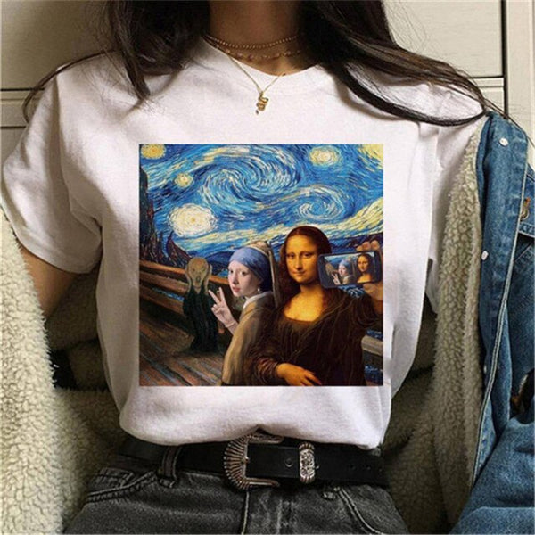 Mona Lisa Wearing Face Mask t-shirt