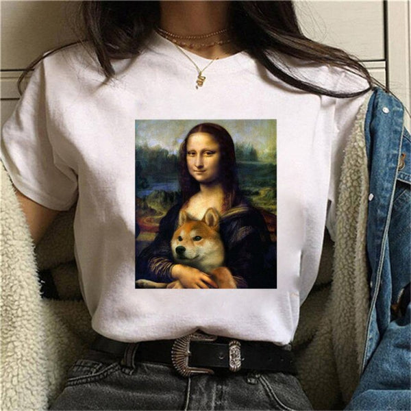 Mona Lisa Wearing Face Mask t-shirt