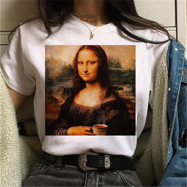 Mona Lisa Wearing Face Mask t-shirt