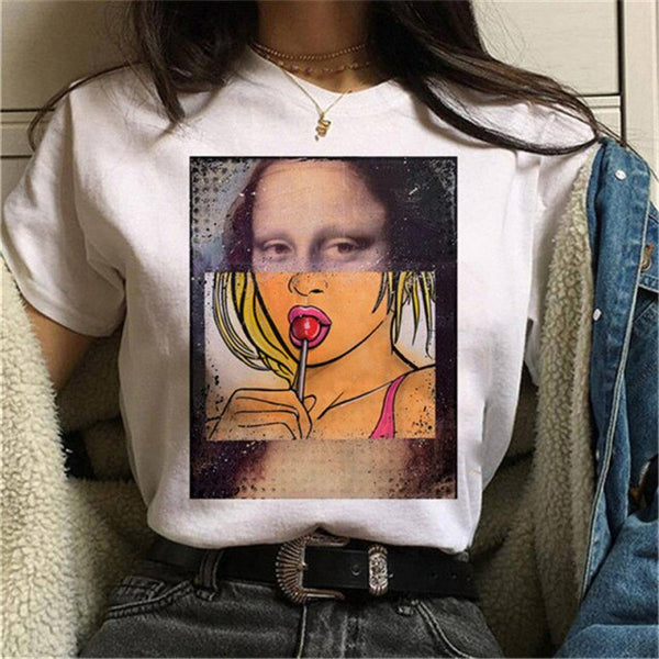 Mona Lisa Wearing Face Mask t-shirt