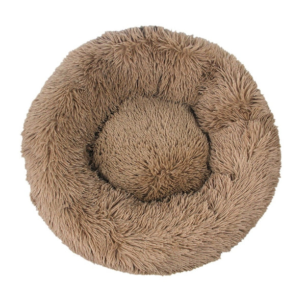 Pet Dog Round Long Plush Dog Beds for Large Dogs Pet Products Cushion Super Soft Fluffy Comfortable Cat Mat Supplies Accessories