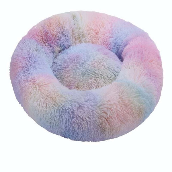 Pet Dog Round Long Plush Dog Beds for Large Dogs Pet Products Cushion Super Soft Fluffy Comfortable Cat Mat Supplies Accessories