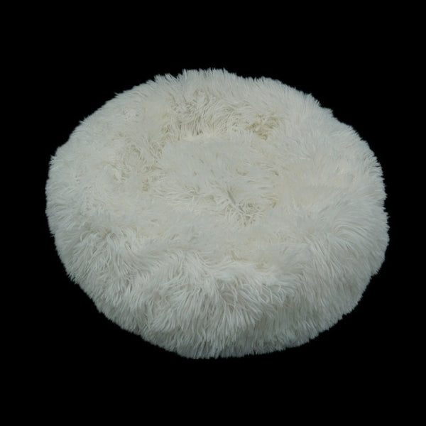 Pet Dog Round Long Plush Dog Beds for Large Dogs Pet Products Cushion Super Soft Fluffy Comfortable Cat Mat Supplies Accessories