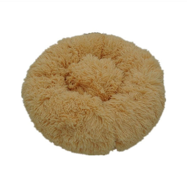 Pet Dog Round Long Plush Dog Beds for Large Dogs Pet Products Cushion Super Soft Fluffy Comfortable Cat Mat Supplies Accessories