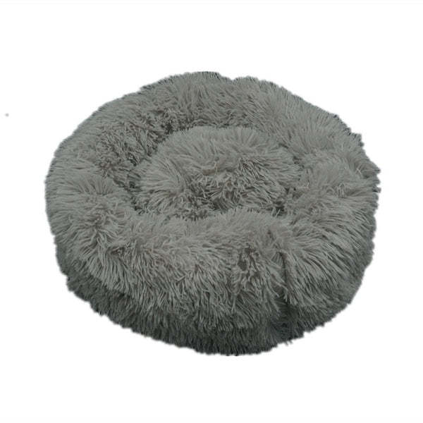 Pet Dog Round Long Plush Dog Beds for Large Dogs Pet Products Cushion Super Soft Fluffy Comfortable Cat Mat Supplies Accessories