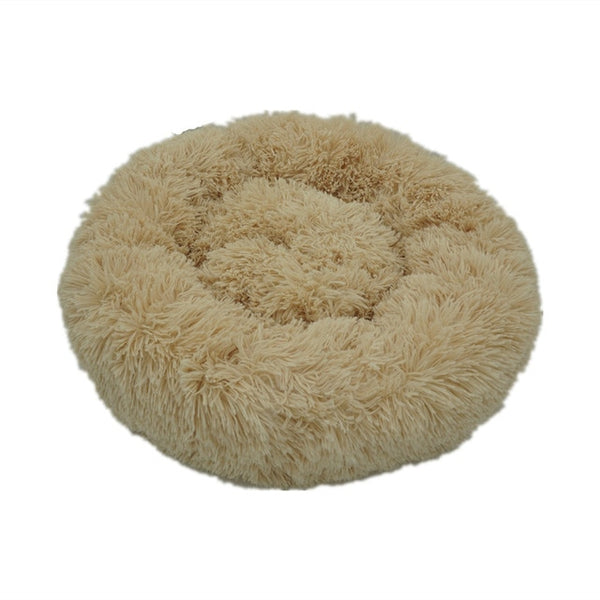 Pet Dog Round Long Plush Dog Beds for Large Dogs Pet Products Cushion Super Soft Fluffy Comfortable Cat Mat Supplies Accessories