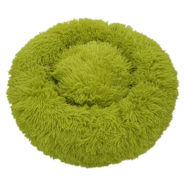 Pet Dog Round Long Plush Dog Beds for Large Dogs Pet Products Cushion Super Soft Fluffy Comfortable Cat Mat Supplies Accessories