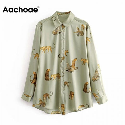 Aachoae Leopard Stylish Shirt