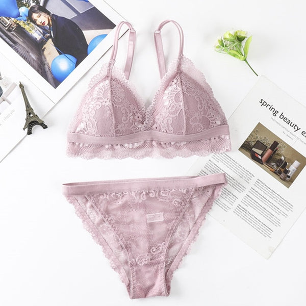 Transparent Lace Push-up Bra