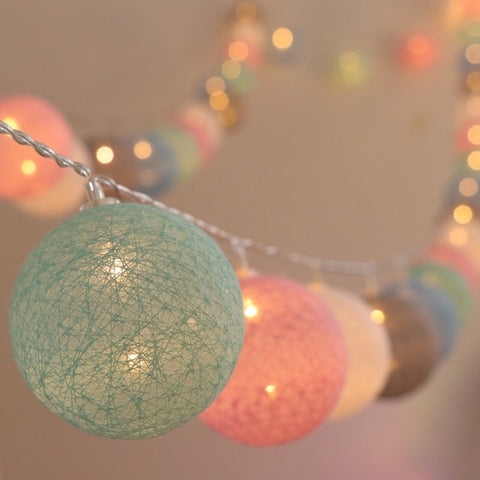 Cotton Ball Garland String lights