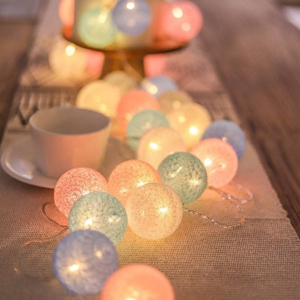 Cotton Ball Garland String lights