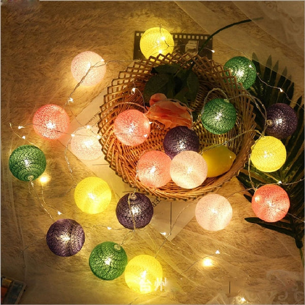 Cotton Ball Garland String lights