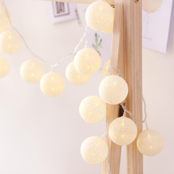 Cotton Ball Garland String lights