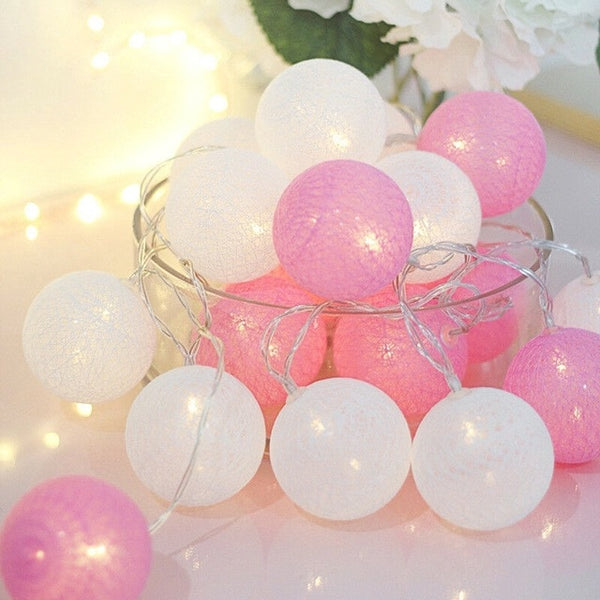 Cotton Ball Garland String lights