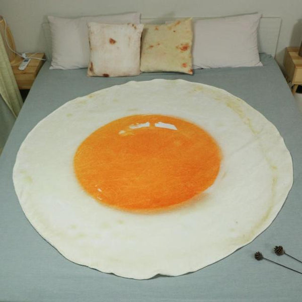 Burritos Tortilla Blanket Soft and Comfortable Giant Round Beach Blanket Novelty Soft Plush Food Tortilla Blanket for Adults