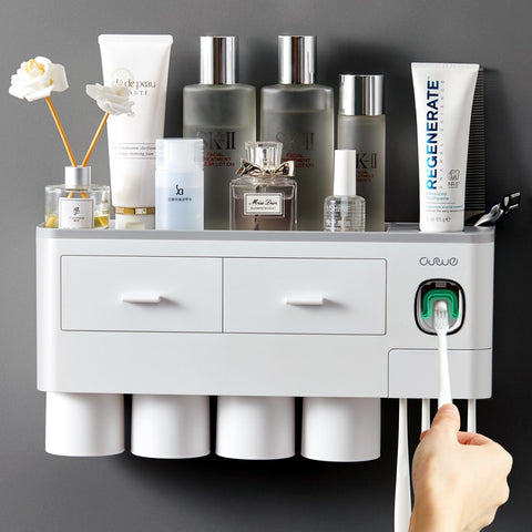 Magnetic Adsorption Inverted Toothbrush Holder