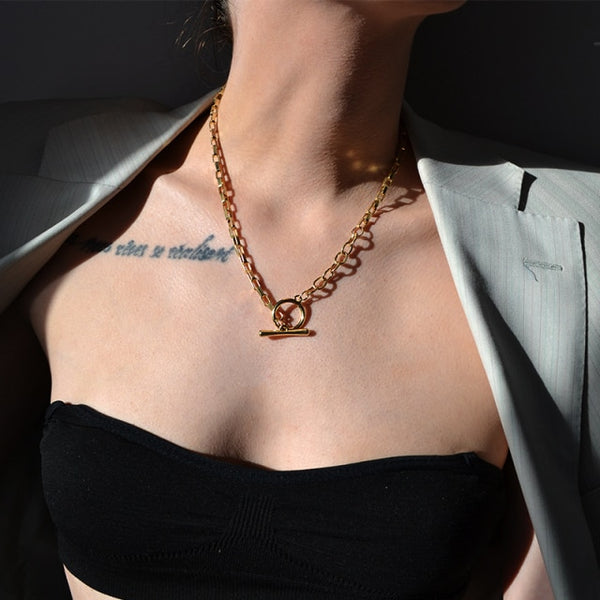 17KM Punk Multilayered Gold Trend Jewelry