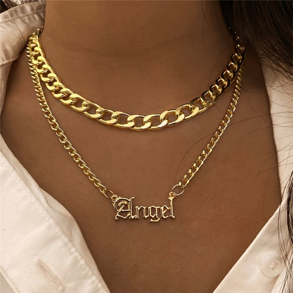 17KM Punk Multilayered Gold Trend Jewelry