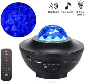 LED Star Ocean Wave Projector Galaxy Starry Sky With Music Bluetooth Speaker