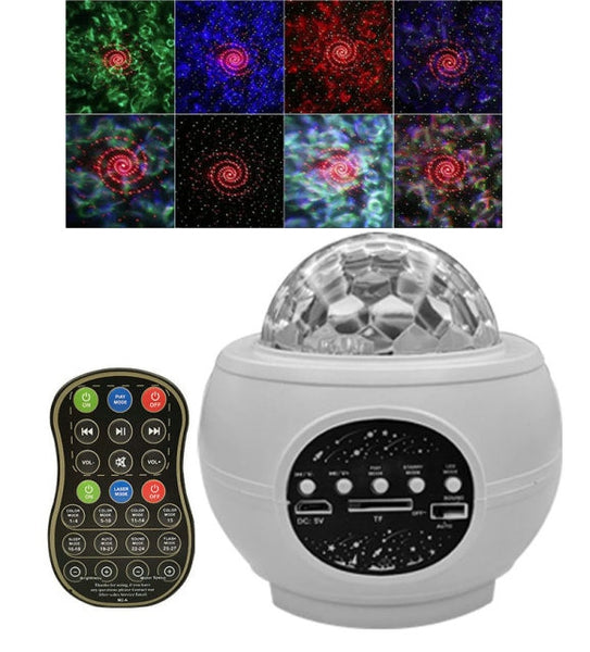 LED Star Ocean Wave Projector Galaxy Starry Sky With Music Bluetooth Speaker