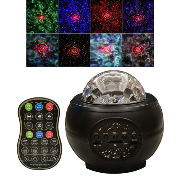 LED Star Ocean Wave Projector Galaxy Starry Sky With Music Bluetooth Speaker