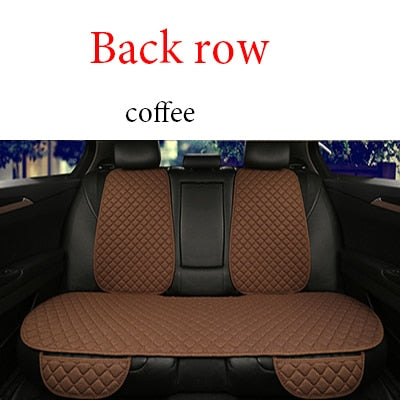 Flax Car Seat Cover Four Seasons Front Rear Auto Accesorios Coche Interior Details Universal Size Auto Goods Car Seat Protector