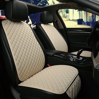 Flax Car Seat Cover Four Seasons Front Rear Auto Accesorios Coche Interior Details Universal Size Auto Goods Car Seat Protector