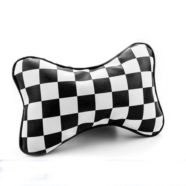 1PC Car Pillow Neck Headrest For BMW MINI Cooper PU Leather Universal Head Rest Cushion Pad Auto Styling Accessories Cotton