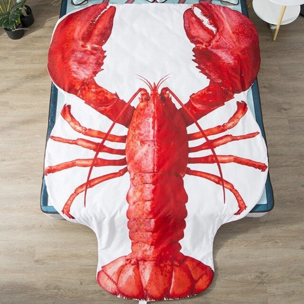 Drop shipping vegetables quilts shaped blanket 1pc summer 3D print duvet bed cover 220*235cm crab fish lobster tortilla taro hot