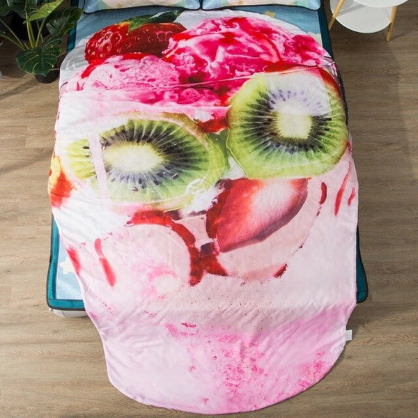 Drop shipping vegetables quilts shaped blanket 1pc summer 3D print duvet bed cover 220*235cm crab fish lobster tortilla taro hot