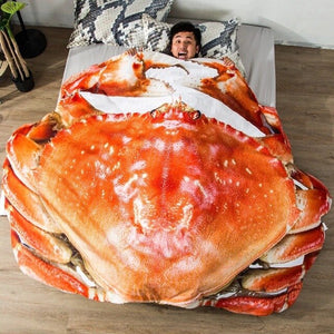 Drop shipping vegetables quilts shaped blanket 1pc summer 3D print duvet bed cover 220*235cm crab fish lobster tortilla taro hot